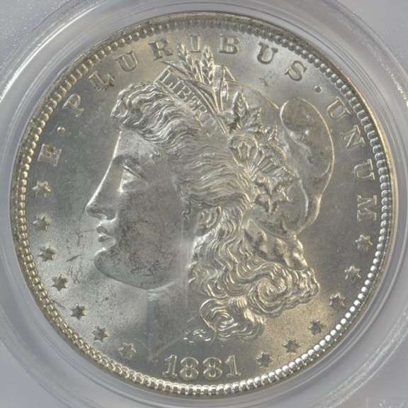 Super Choice BU 1881-P Morgan Silver Dollar. PCGS MS63