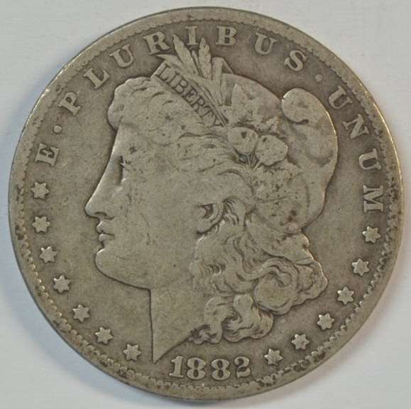 Key date 1882-CC Morgan Silver Dollar. Nice circ
