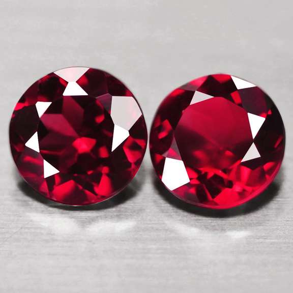 Ravishing 1.31ct rich cherry pink Rhodolite Garnet set
