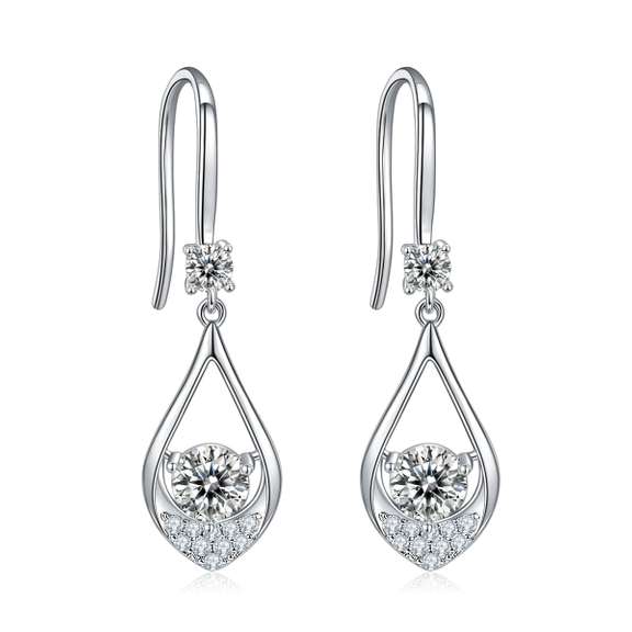 Sparkling VVS1 White G-H Fire Moissanite Earrings