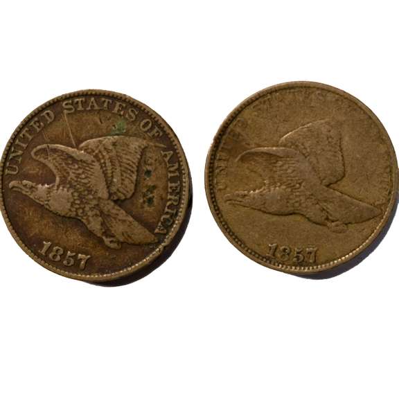 2 1857 Flying Eagle Cents