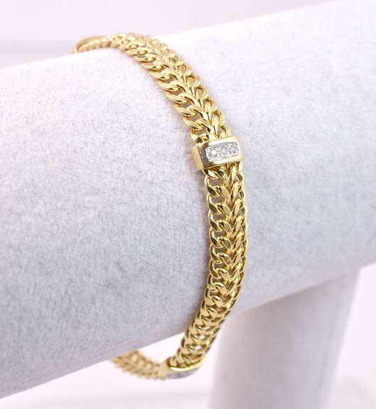 Gorgeous Fancy Link Diamond Bracelet in 14K Yellow Gold