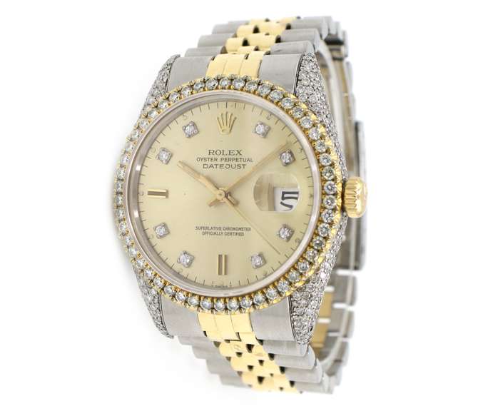 Custom Diamond Rolex Datejust 36mm Two-Tone Watch