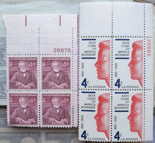 200 4 Cent Mint US Plate Blocks $24 Face Value