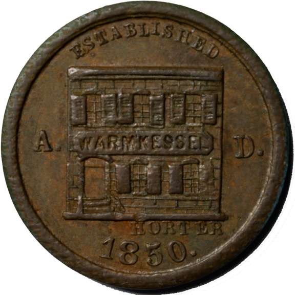 Peter Warmkessel N Y City Hotel? Civil War Store Card.