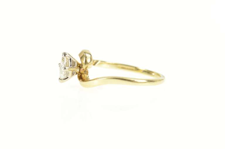 14K Yellow Gold 0.38 Ct Marquise Diamond Solitaire Engagement Ring