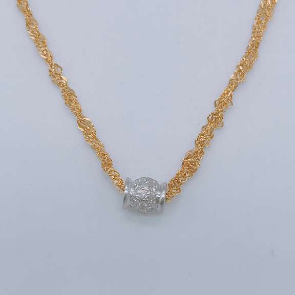 14kt Yellow Gold Double Chain Pendant Necklace