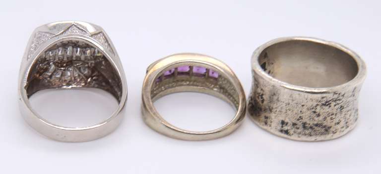 Group Lot of 3 Sterling Silver Rings