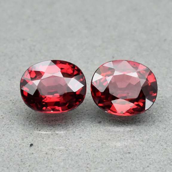 Cherry pink 1.88ct matched Rhodolite Garnet pair