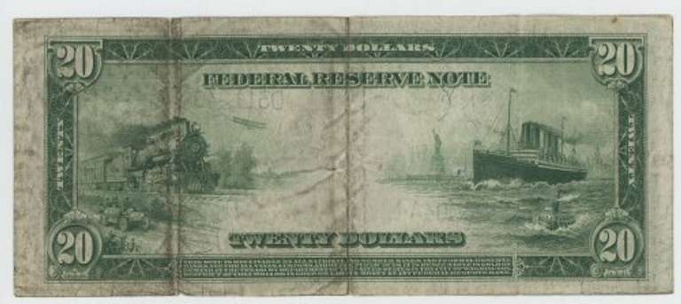 Much nicer 1914 Series Large Size $20 Federal Reserve Note
