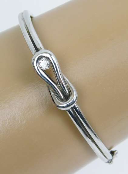 Sterling .25 Carat Diamond Bangle Bracelet