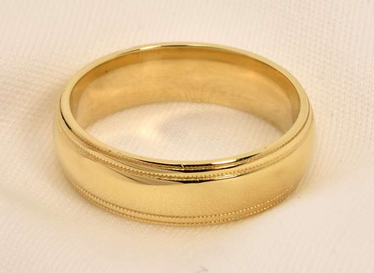 Classic Beaded Edge Wedding Band