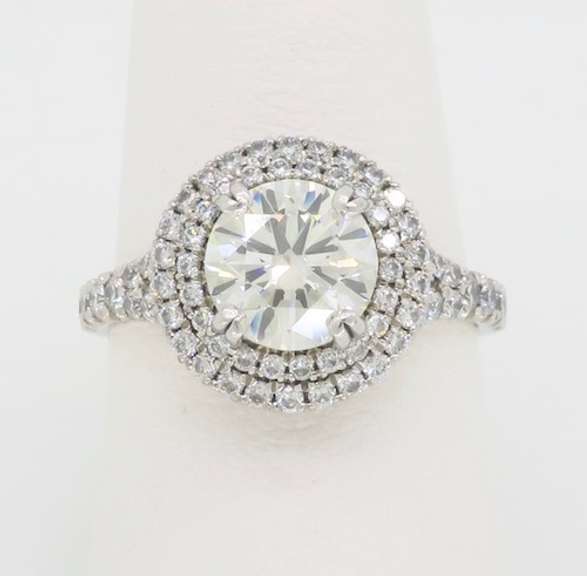 GIA Certified Double Halo Diamond Engagement Ring