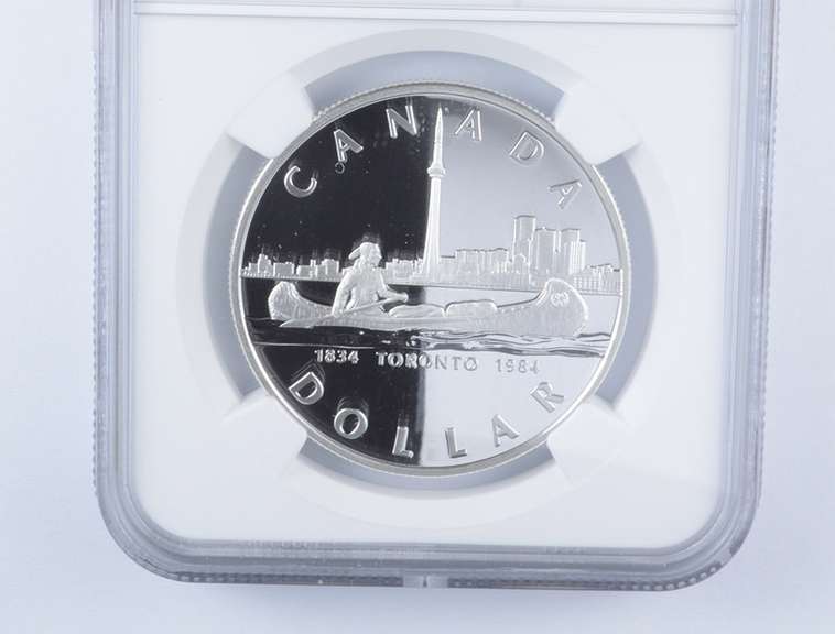 PF70 UCAM 1984 Canada $1 Silver Toronto Sesquicentennial - Graded NGC