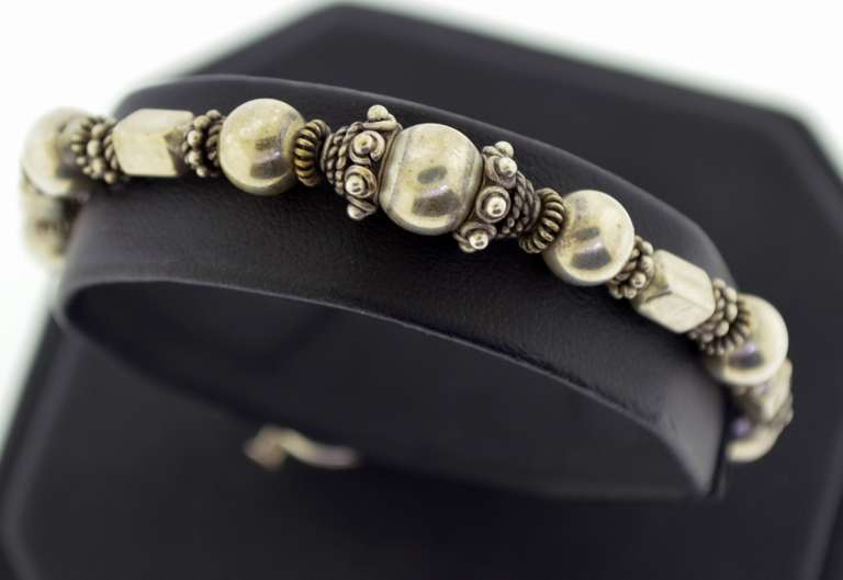 Vintage Sterling Silver Silver Beads Bracelet