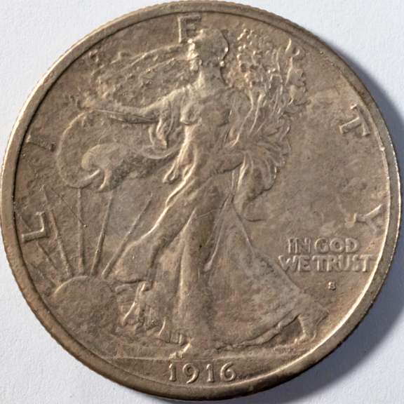 1916 S Key Walking Liberty Half