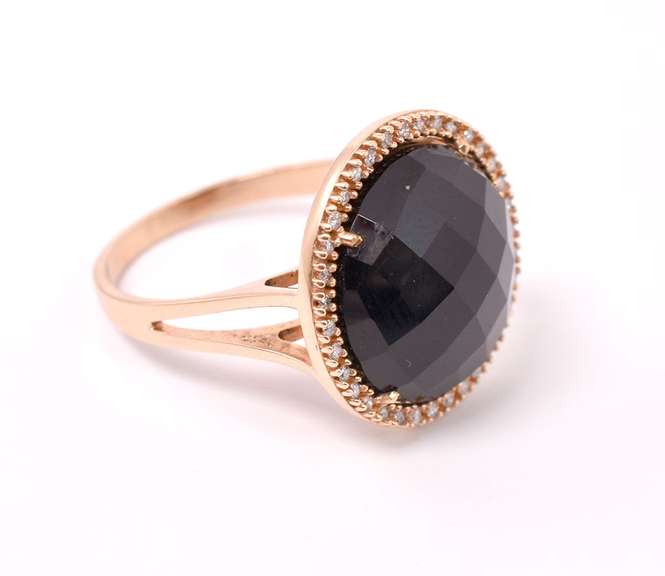Incredible Checkerboard Cut Gemstone Ring, 18KT