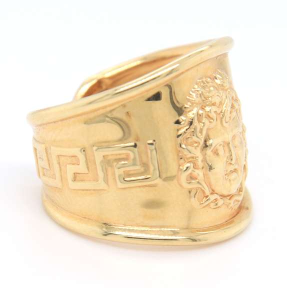 Versace Style Yellow Gold Ring