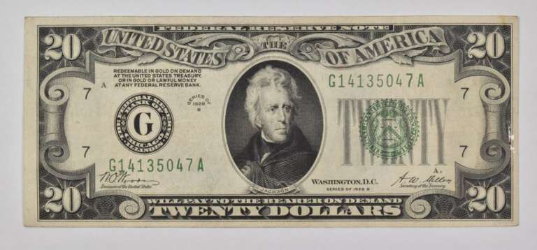 1928-B $20 Chicago, IL U.S. Federal Reserve Note - Green Seal