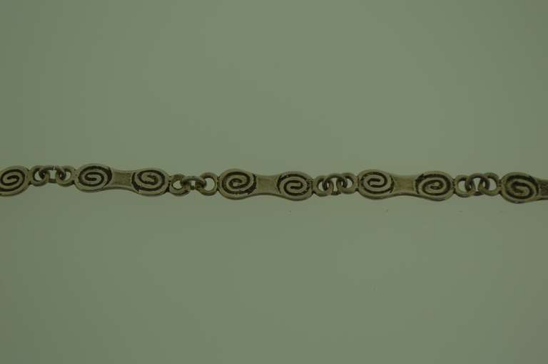 Sterling Silver Swirl Link Necklace
