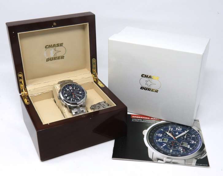 Chase Durer Central Command Alarm Stainless Steel Watch