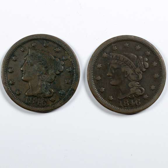1846 Medium & Tall Date Large Cents
