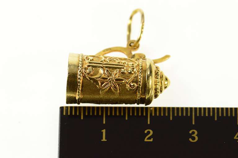 18K Yellow Gold 3D Traditional German Beer Stein Embossed Cuff Links
