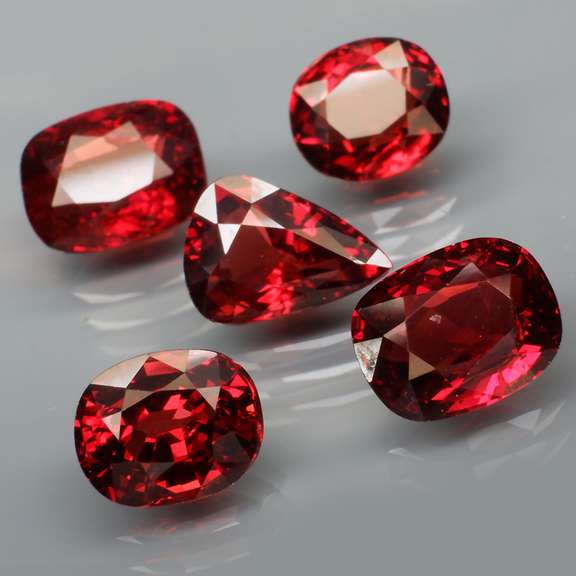 Mixed cut 11.69ct premium cherry red Pyrope garnet