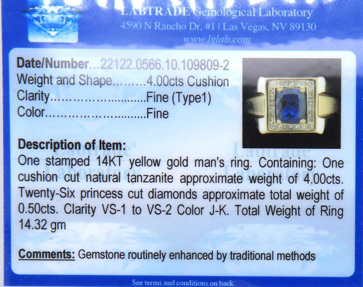 Incredible Yellow Gold Tanzanite and Diamond Ring