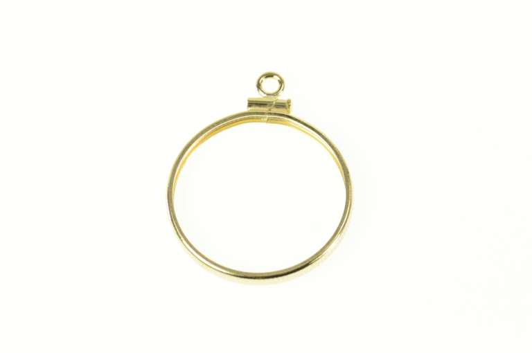 14K Yellow Gold 10 Peso Gold Coin Holder Statement Pendant