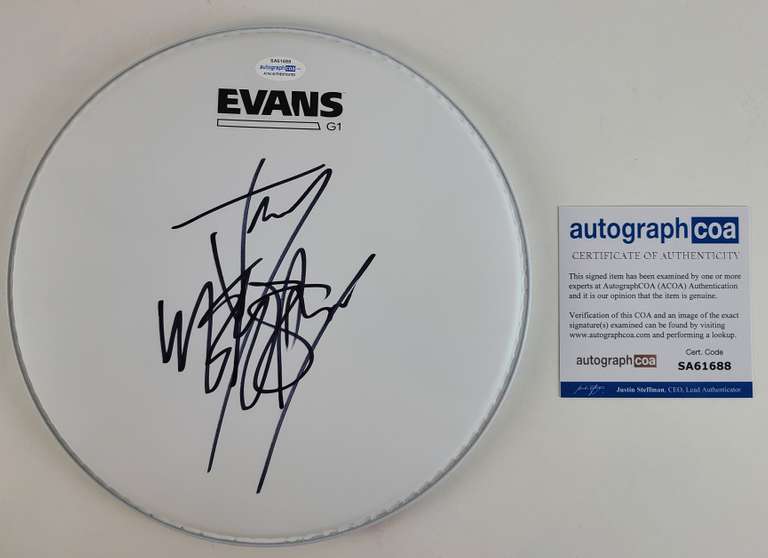 Slipknot Jay Weinberg Autographed Evans Drumhead ACOA
