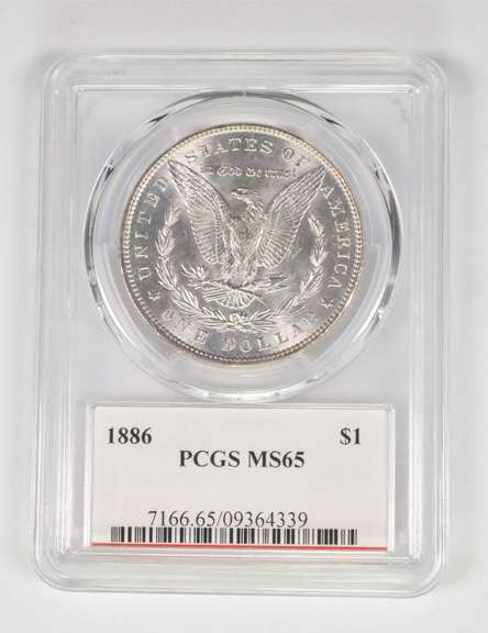 MS65 1886 Morgan Silver Dollar - Mercanti Signed - Graded PCGS