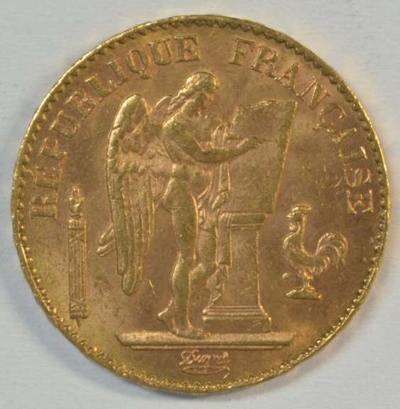 Choice BU 1897-A France 20 Francs Gold 'Angel' piece