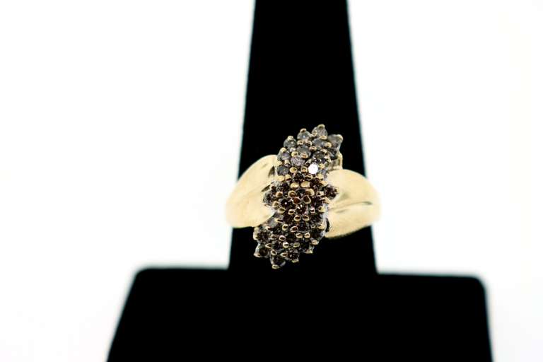 Modern 10k Gold Diamond Cluster Ring