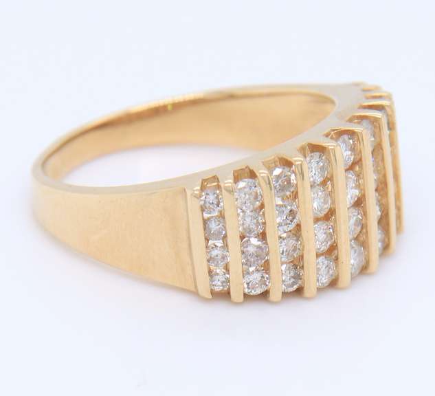 Majestic Multi Row Vertical Channel Wide Diamond Ring