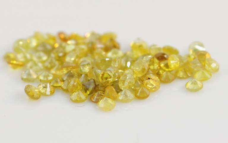 Brilliant 1ct parcel of glittering yellow diamonds