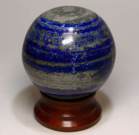 Eye catching 1.2 pound bullseye Lapis sphere