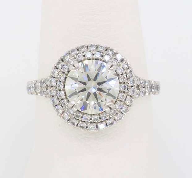 GIA Certified Double Halo Diamond Engagement Ring