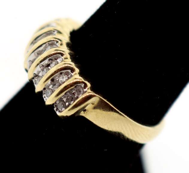 Soft 10k Gold Triple Set Diamond Ring