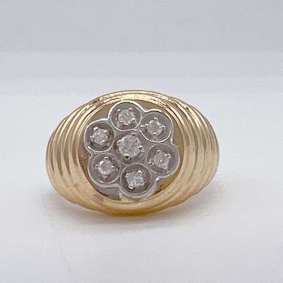 Men's 14kt Yellow Gold & Diamond Band Ring