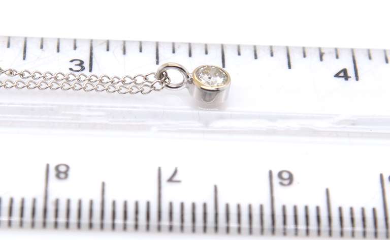 Elegant 14kt WG Round Diamond Bezel Set Necklace