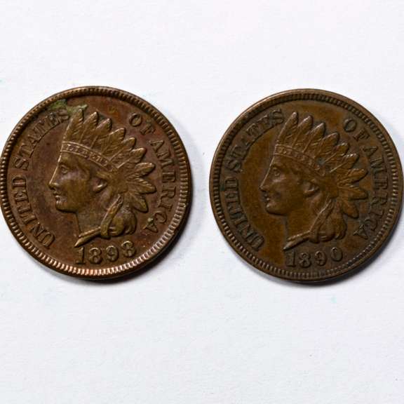 1890 & 1898 Near Unc Indian Cents
