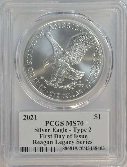 First Day of Issue Legacy Series 2021 PCGS MS70 $1 Eagle-Ty 2