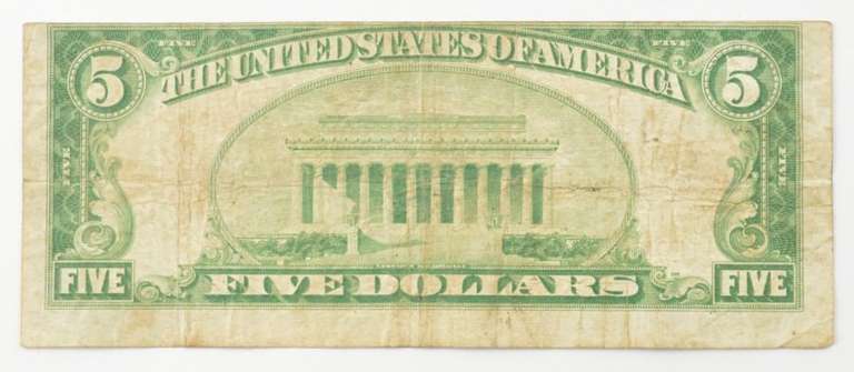 1929 $5 National Currency Gastonia, NC - United States Note - 7536