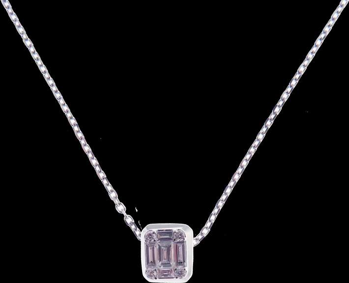 Elegant 18kt white gold necklace with diamond pendant