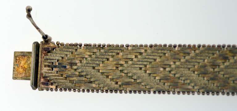Italian Sterling Solid Riccio Chevron Bracelet