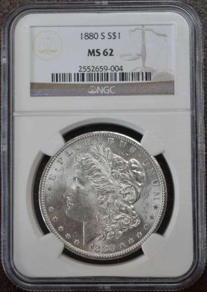 1880-S Morgan Silver Dollar NGC MS62