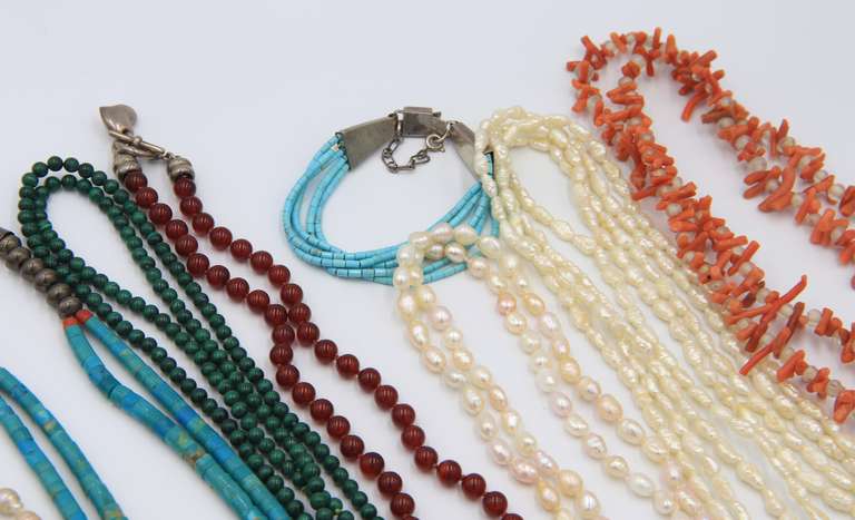 Group Lot of Multi Colored Necklaces and Bracelet