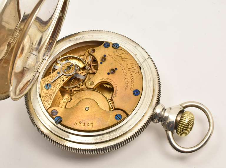 Beautiful Seth Thomas Pocket Watch in Coin Silver