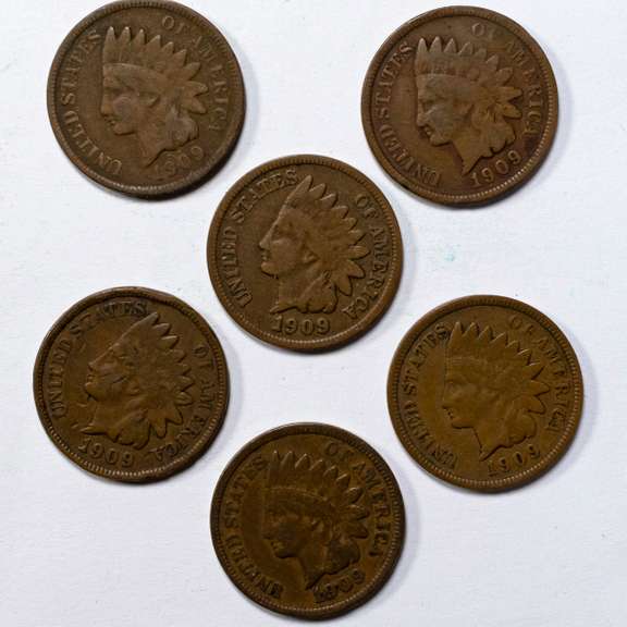 6 1909 Indian Cents